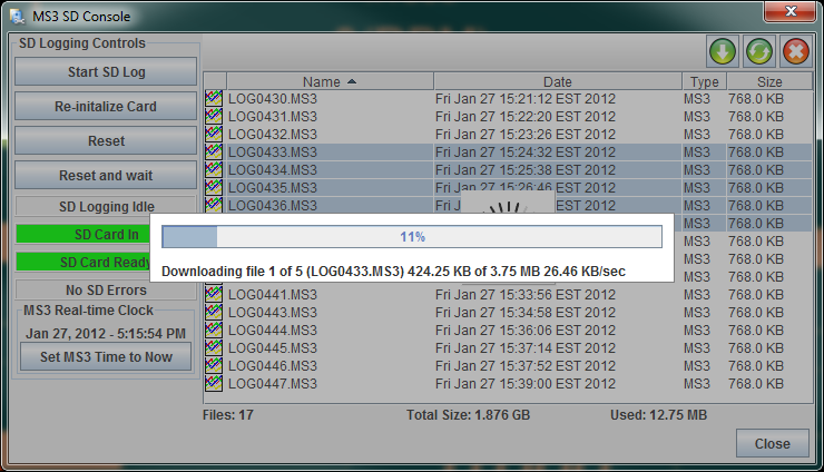 MS3 SD Console Downloading